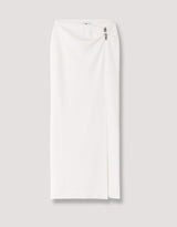 Long Skirt with Slit | White