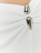 Long Skirt with Slit | White