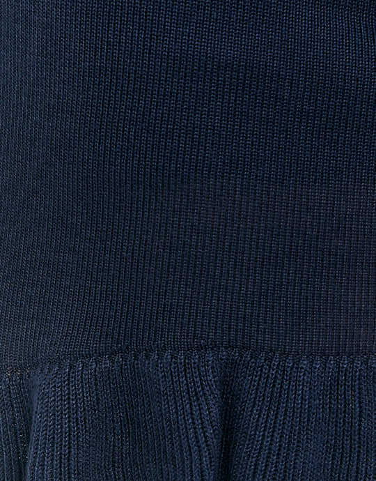 Knit Mini Skirt With Ruffles | Navy