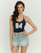 Halter Crop Top | Navy