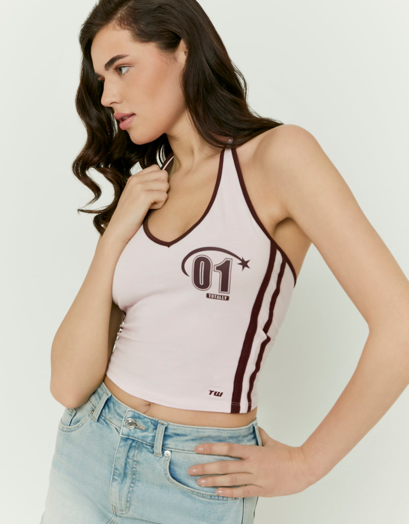 Halter Crop Top | Pink