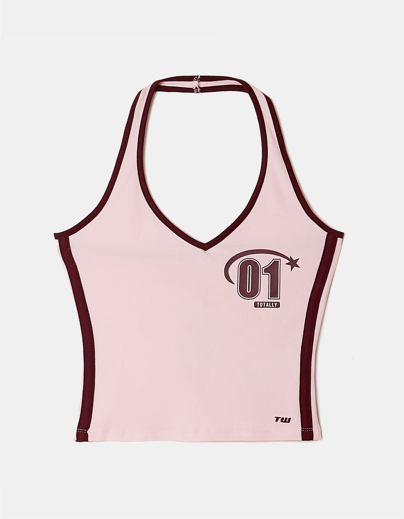 Halter Crop Top | Pink