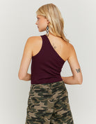 One Shoulder Basic Top | Bordeau