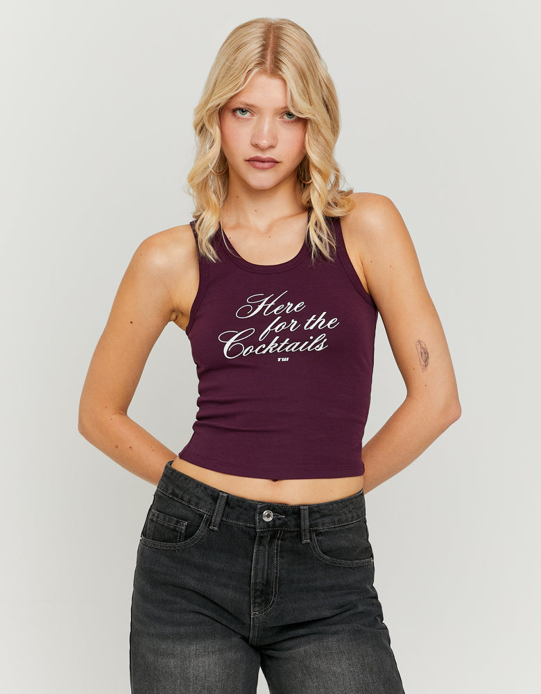 Printed Tank Top | Bordeau