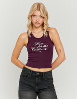 Printed Tank Top | Bordeau