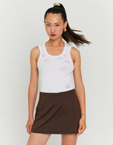 Printed Tank Top | White