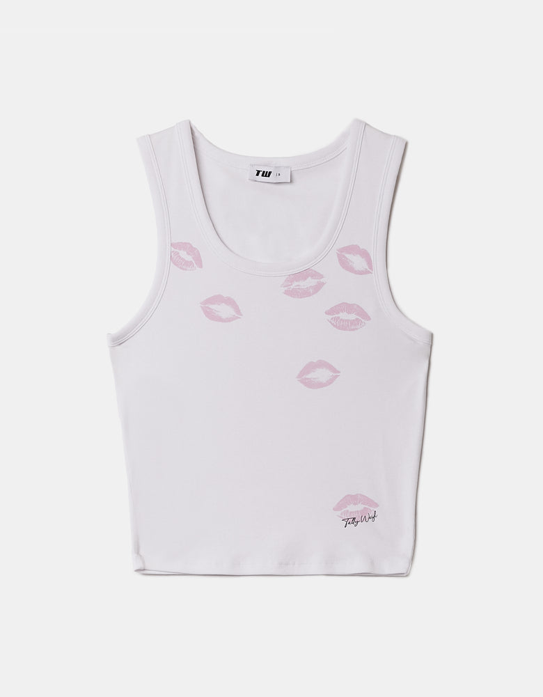 Printed Tank Top | White