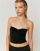 Basic Cropped Bandeau Top | Black