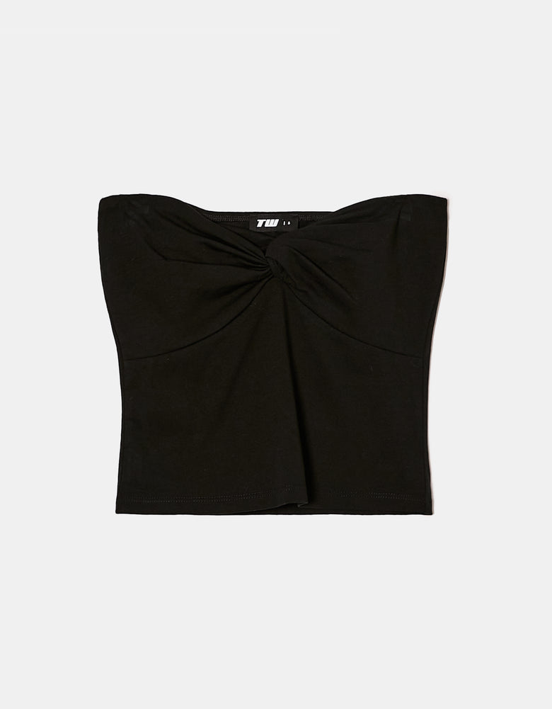 Basic Cropped Bandeau Top | Black