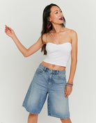 Basic Cropped Bandeau Top | White
