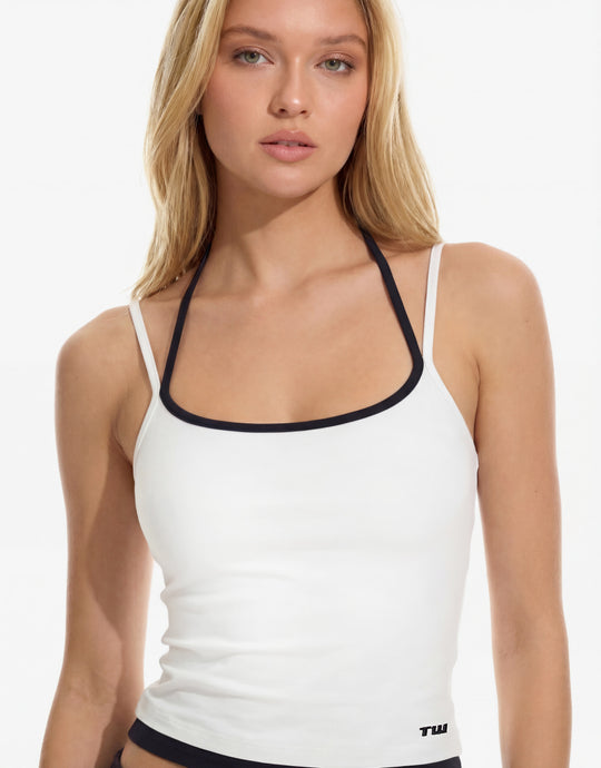 Two Colors Basic Tank Top | White