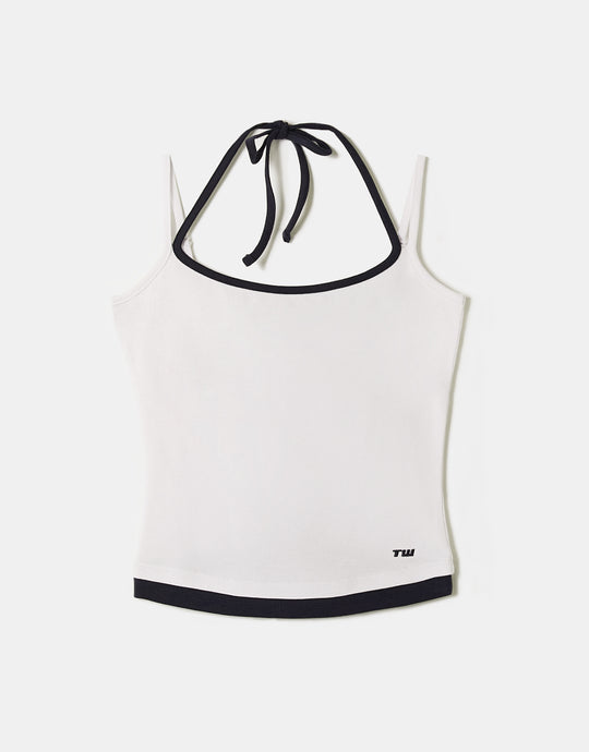 Two Colors Basic Tank Top | White