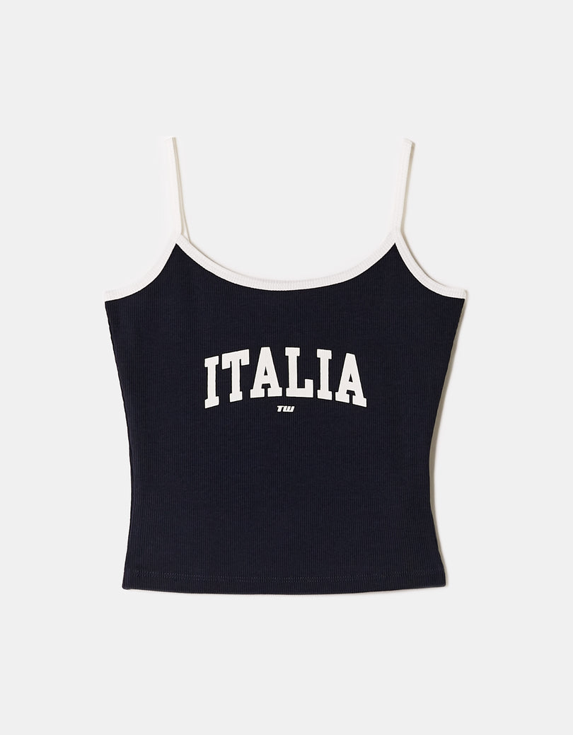 Printed Singlet | Navy