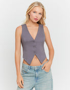 Buttoned Top | Grey