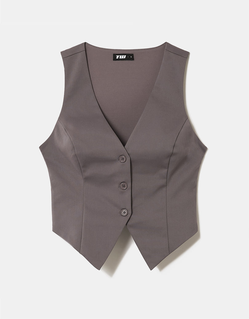 Buttoned Top | Grey