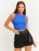 Basic Cropped Tank Top | Blue