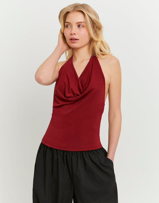 Backless Halter Top | Bordeau