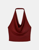Backless Halter Top | Bordeau