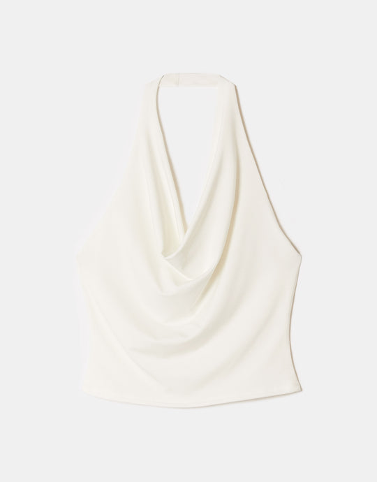 Backless Halter Top | Off White