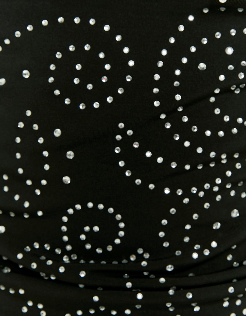 Halter Top with Rhinestones | Black