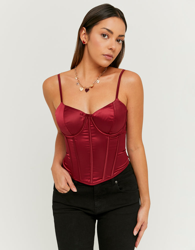 Satin Corset Top | Satin Red