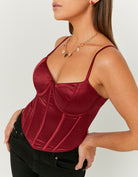 Satin Corset Top | Satin Red
