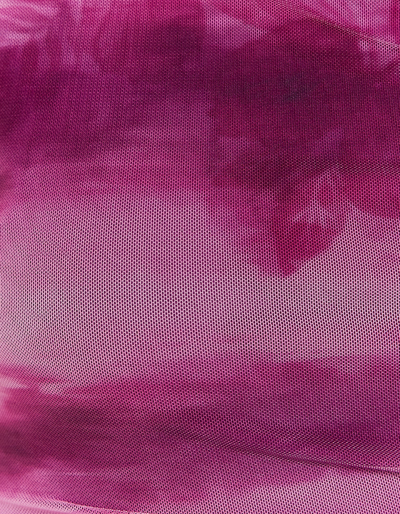 One Shoulder Printed Tank top | Purple Melange