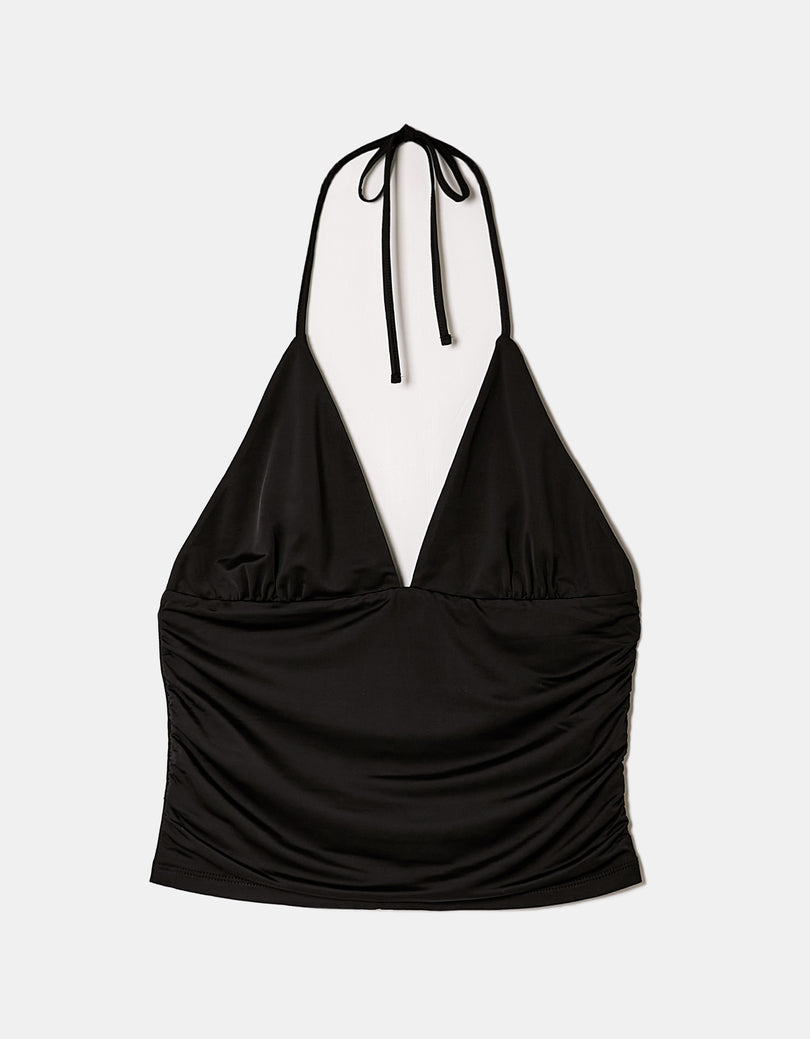 Halter Crop Top | Black