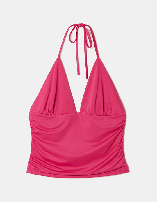 Halter Crop Top | Fushia