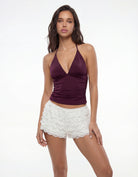 Halter Crop Top | Bordeau