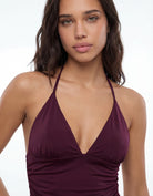 Halter Crop Top | Bordeau