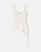Asymmetric Lace Top with Ruffles | Off White