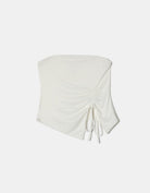 Ruched Bandeau Top | Off White