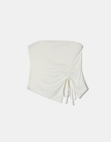 Ruched Bandeau Top | Off White