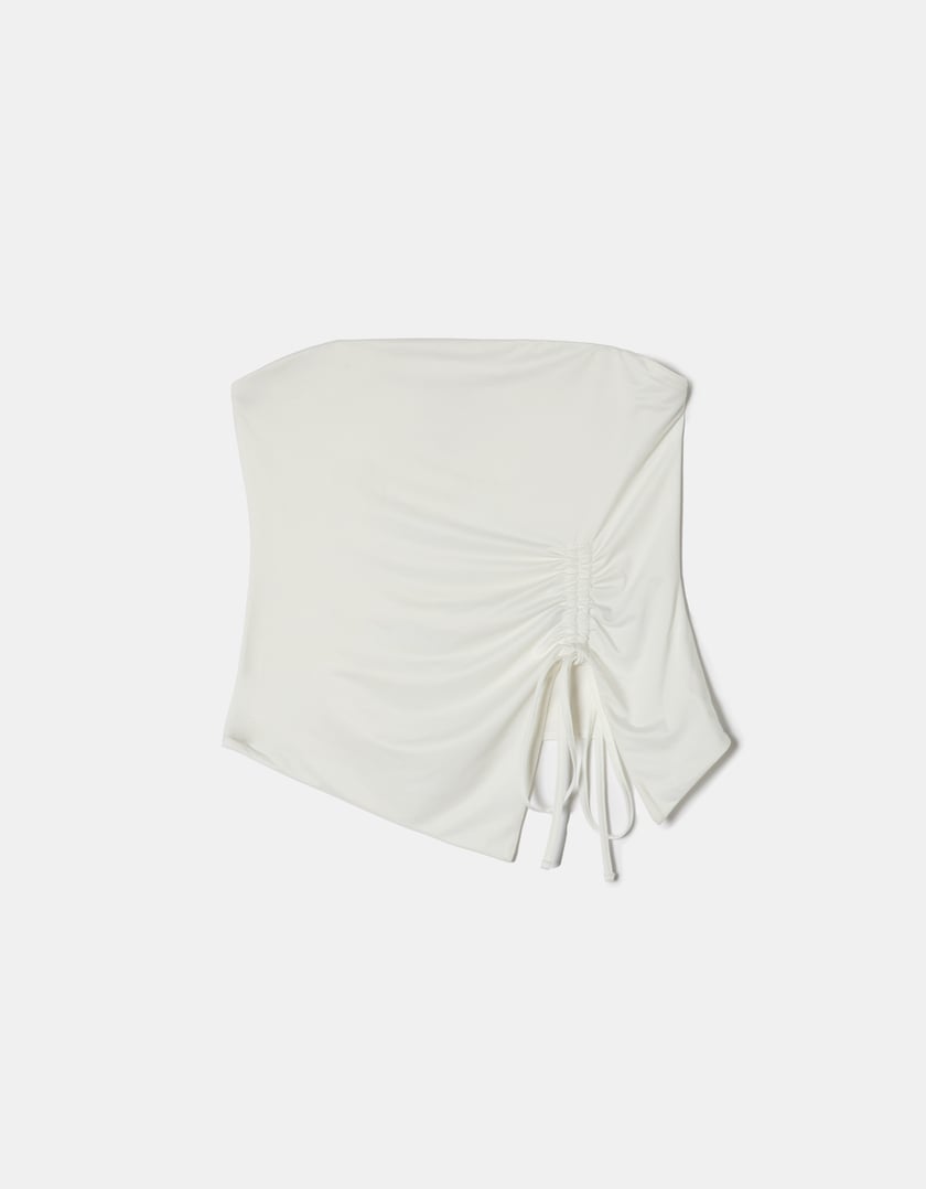 Ruched Bandeau Top | Off White