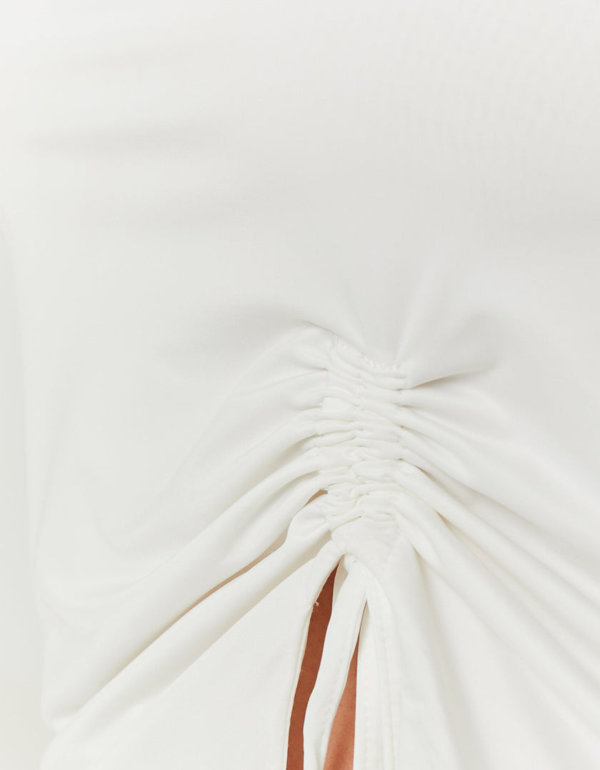 Ruched Bandeau Top | Off White