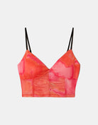 Mesh Crop Top with Print | Flower Print