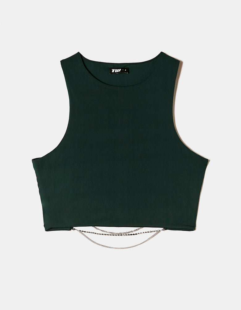 Top with Strass Cord | Green