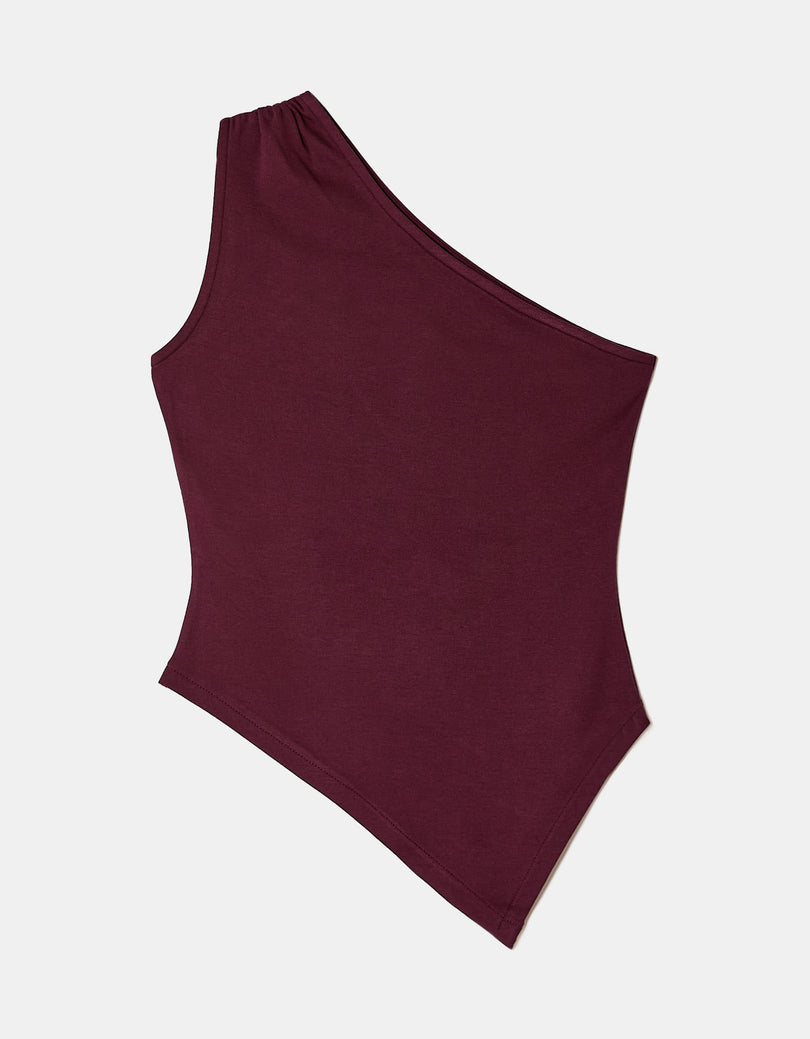 One Shoulder Top | Bordeau