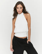 Choker Neck Top | White