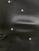 Faux Leather Top with Strass | Black