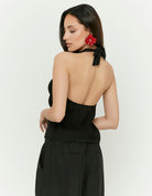 Halter Sleeveless Top | Black
