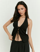 Halter Sleeveless Top | Black