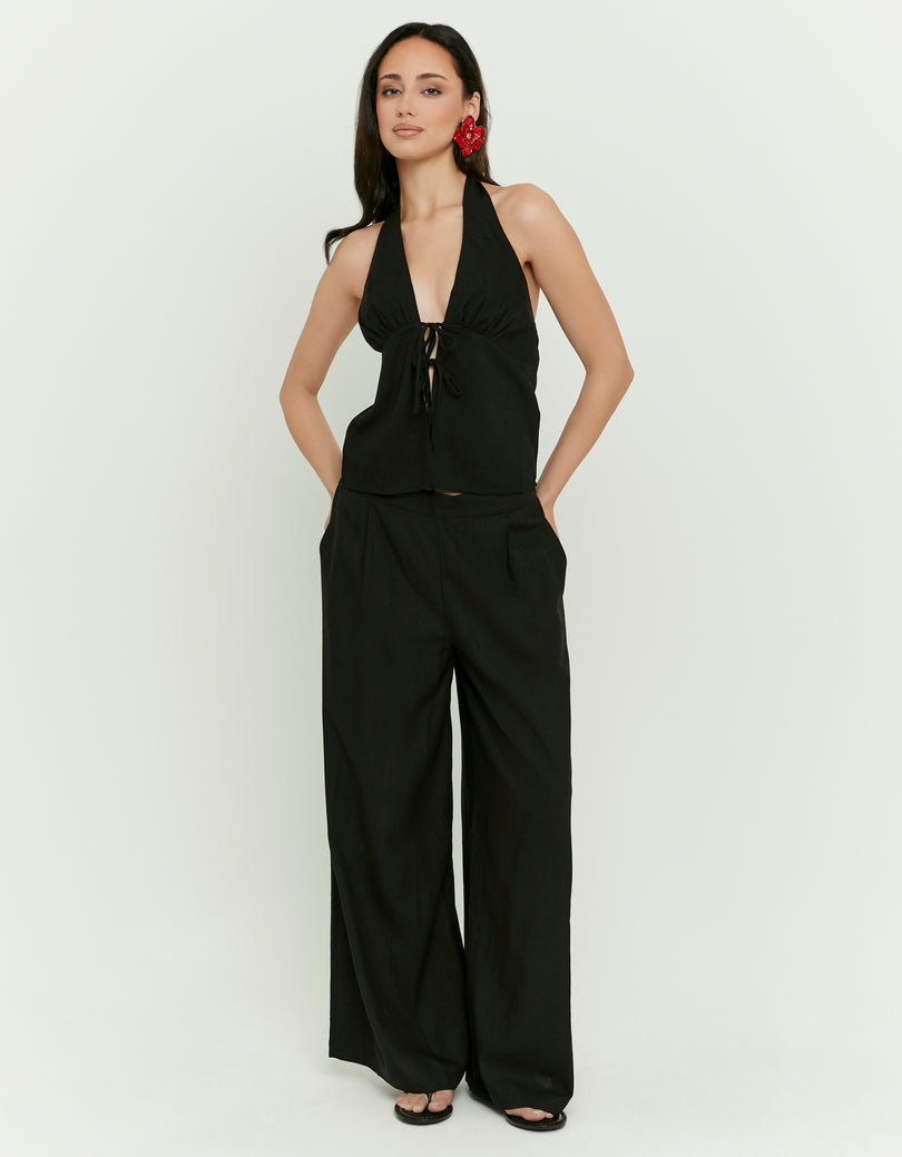 Halter Sleeveless Top | Black