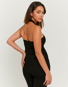 Halter Top with Metallic Detail | Black