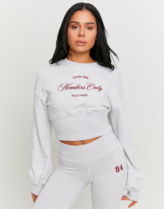 Sweatshirt with Print | Grey Heather