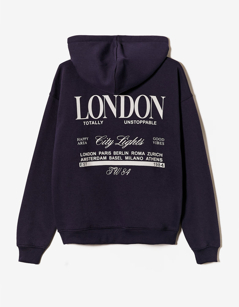 Varsity Oversize Hoodie | Navy