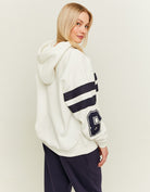 Varsity Oversize Hoodie | Off White - Navy