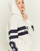Varsity Oversize Hoodie | Off White - Navy