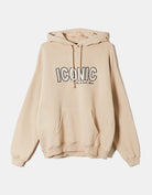 Oversized Sweatshirt with Front Print | Beige